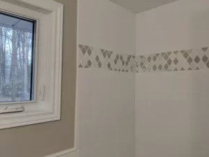 completed tiles with accent strip