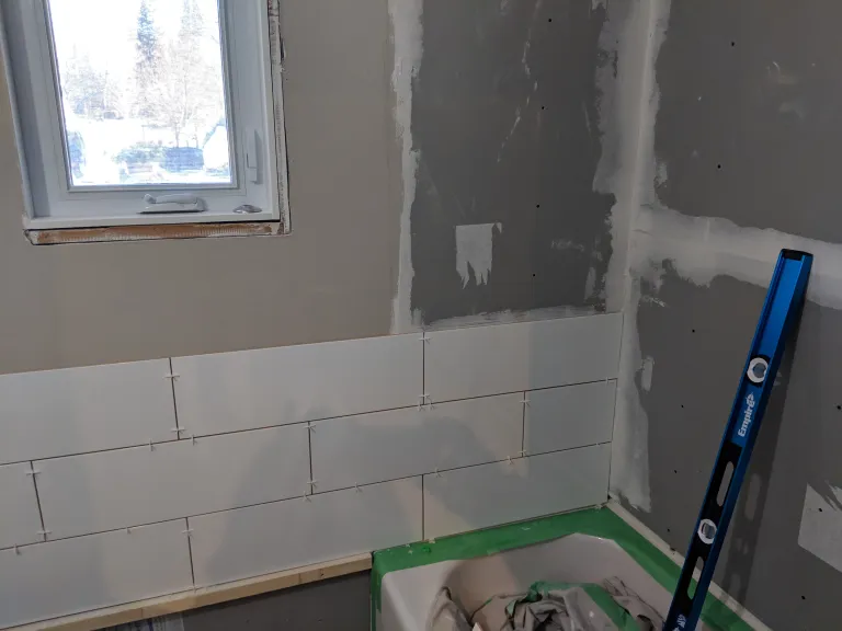 tiles being installed