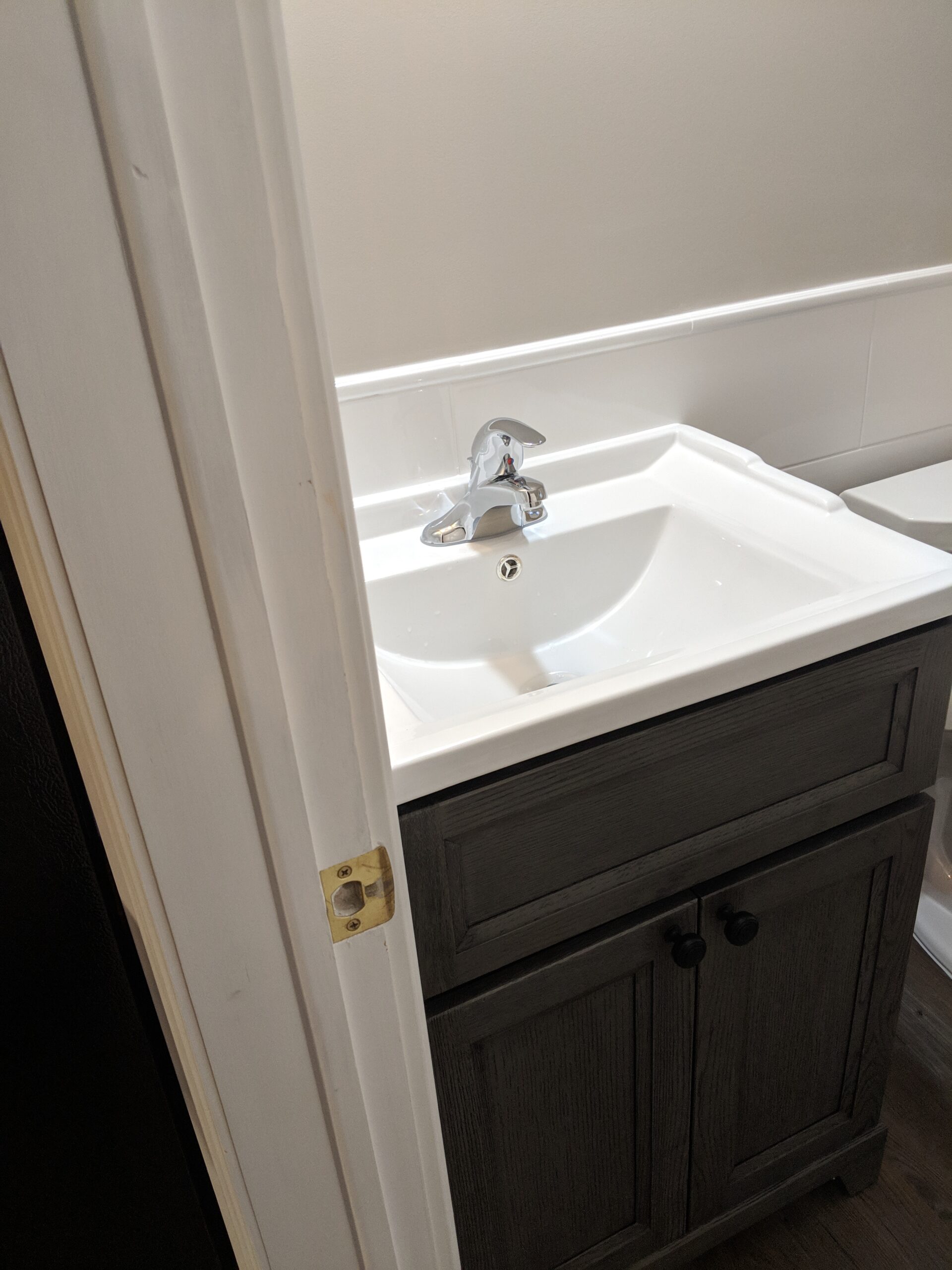 Custom bathroom renovation with new tile and paint in South Daytona Florida
