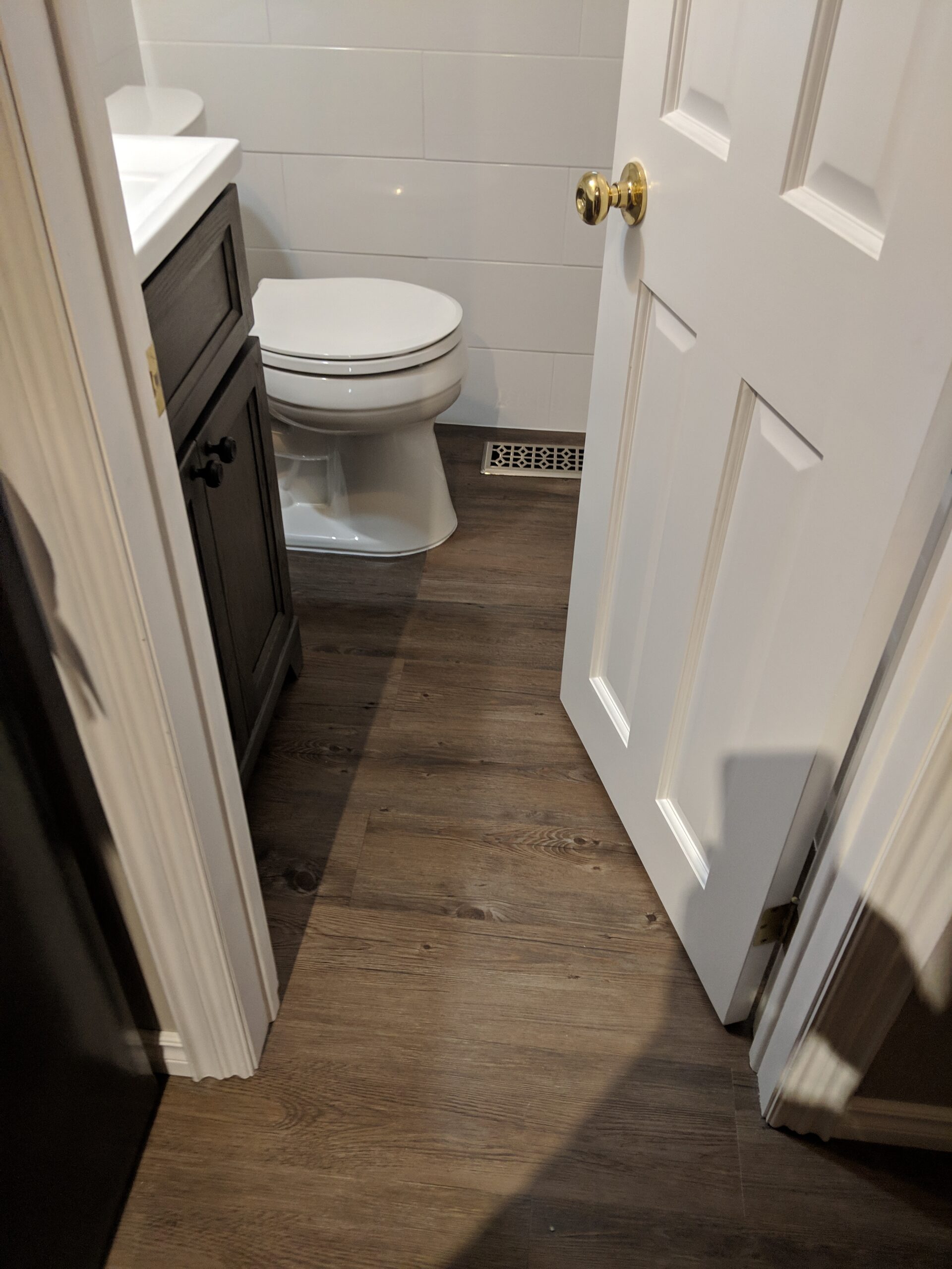 Custom bathroom renovation with new tile and paint in South Daytona Florida