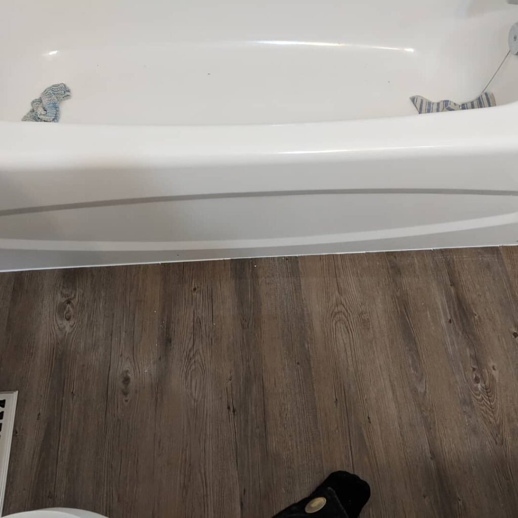 Custom bathroom renovation with new tile and paint in South Daytona Florida