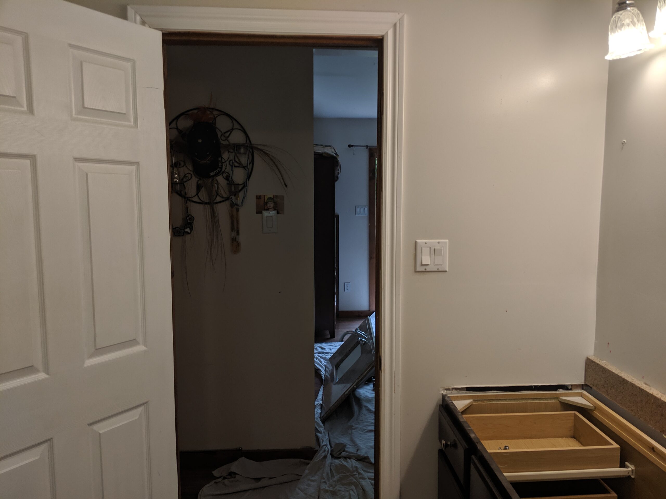 Custom bathroom renovation with new tile and paint in South Daytona Florida